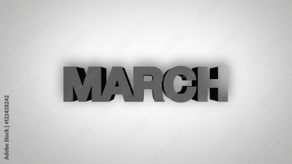 12 Months Of The Calendar Year In 3D Text Spinning Over White With 12-months-of-the-calendar-year-in-3d-text-spinning-over-white-with