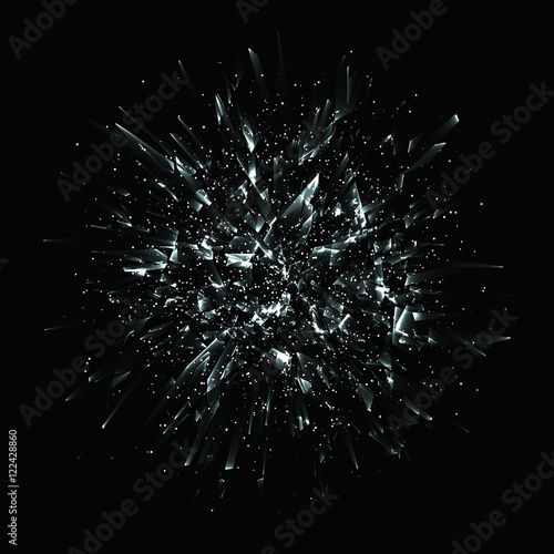 Abstract black explosion. Geometric background. Vector illustration