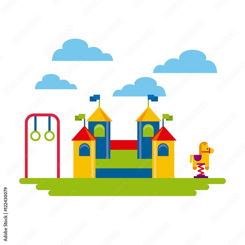 Obraz premium beautiful children playground icon vector illustration design