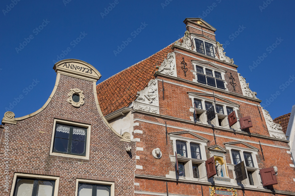 Facades of old houses in Hoorn