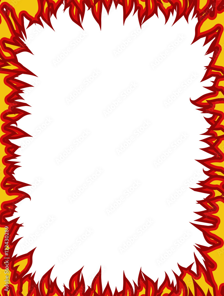 Fire frame. Flames on edges. Flame background Fire frame. Flames on edges. Flame background