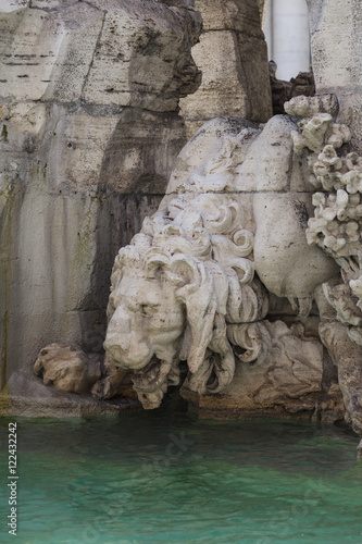 ROME, ITALY, on SEPTEMBER , 2016. The sculpture decorating the Fountain on Navon Square