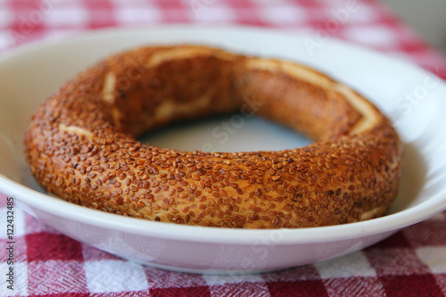 Traditional turkish bagel with sesame seeds