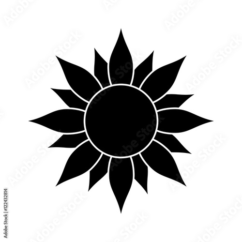 Abstract sun icon. Summer nature and tropical theme. Isolated design. Vector illustration