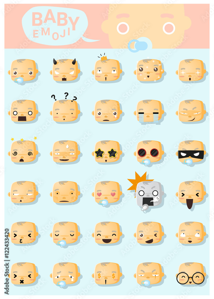 Baby emoji icons, vector, illustration Baby emoji icons, vector, illustration