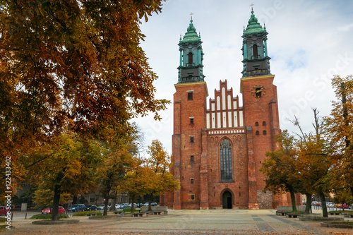 Entrance to The Archcathedral Basilica of St. Peter and St. Paull in polish city Poznan in Ostrow Tumski square. Place of burial of polish kings:  Mieszko I and Boleslaw Chrobry.