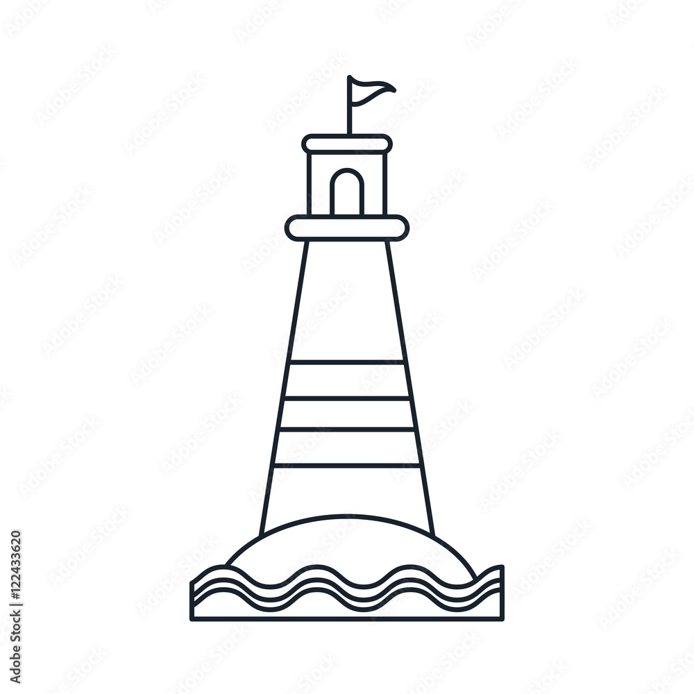 Lighthouse icon. Summer vacations and sea lifestyle theme. Isolated design. Vector illustration Lighthouse icon. Summer vacations and sea lifestyle theme. Isolated design. Vector illustration