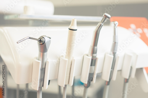 Professional dental equipment  tools set. Instruments