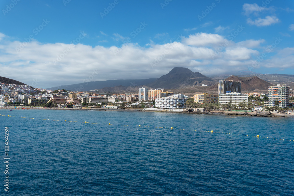 Los Cristianos Cityscape, Tenerife, Canary islands, Spain.