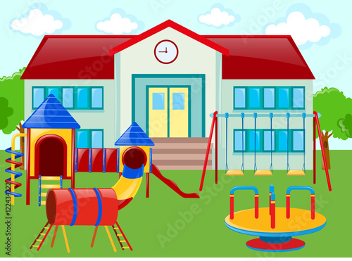 School building and playground