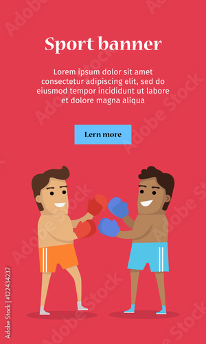 Two Man Boxing, Sports Banner