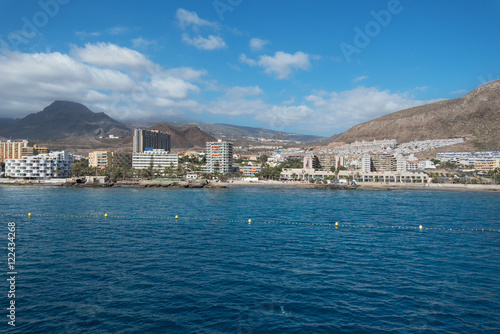 Fototapeta Naklejka Na Ścianę i Meble -  Los Cristianos Cityscape, Tenerife, Canary islands, Spain.