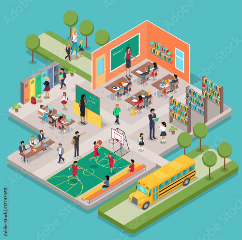 Isometric School Interior