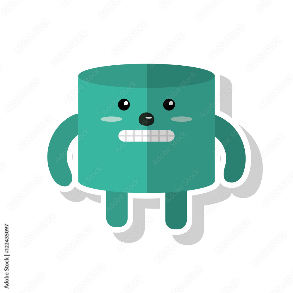 Geometry shape cartoon icon. Kawaii and character theme. Isolated design. Vector illustration Geometry shape cartoon icon. Kawaii and character theme. Isolated design. Vector illustration