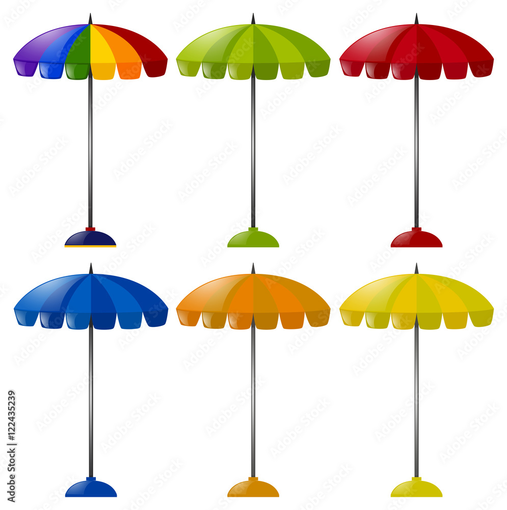 Umbrella in six different colors