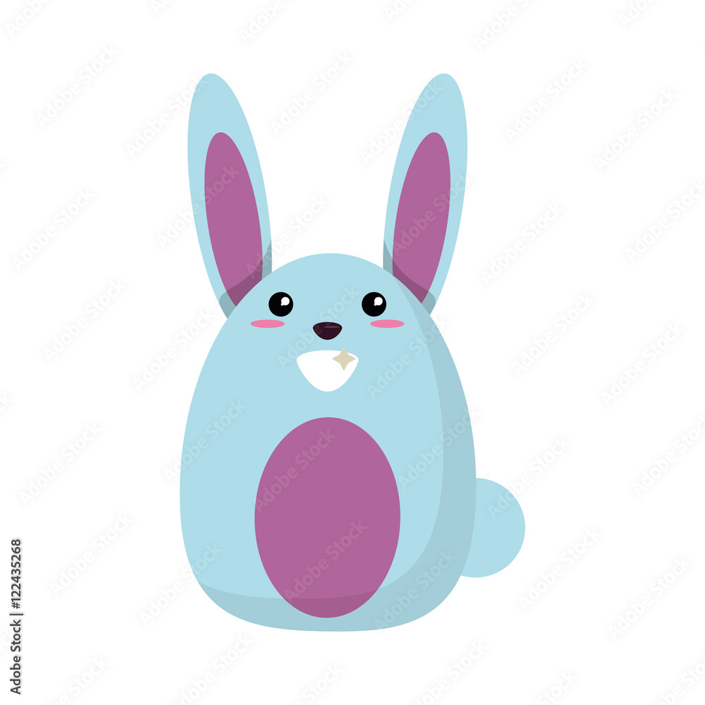 Obraz premium Rabbit cartoon icon. Animal kawaii and character theme. Isolated design. Vector illustration