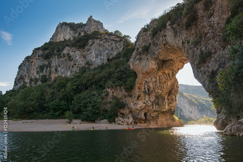 The Pont d'Arc is a large natural bridge over the river Ardèche in France.