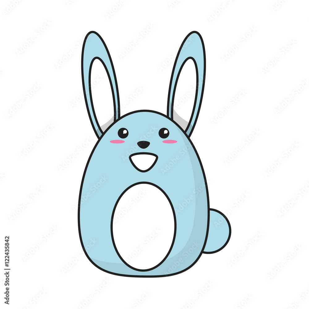 Rabbit cartoon icon. Animal kawaii and character theme. Isolated design. Vector illustration Rabbit cartoon icon. Animal kawaii and character theme. Isolated design. Vector illustration