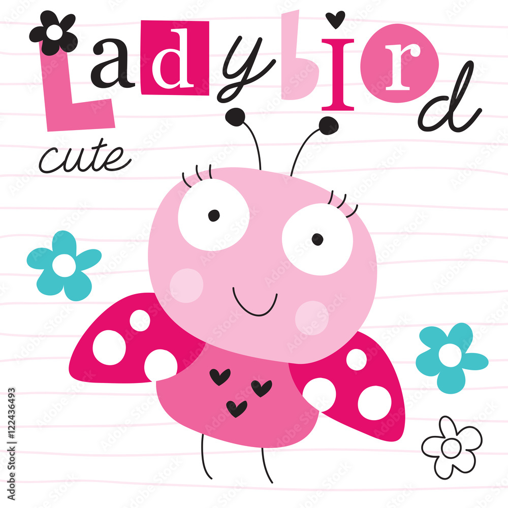 Obraz premium cute ladybug vector illustration