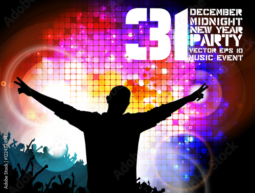 Concert, disco party. Music illustration. Vector