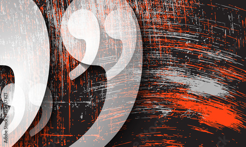 Scratched background and transparent quotation mark