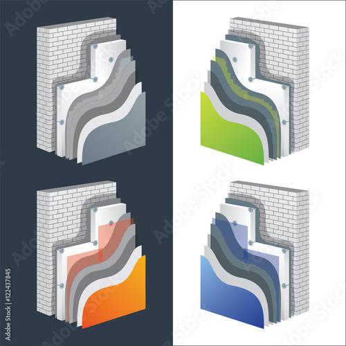 Thermal Insulation. Polystyrene Isolation Vector Set