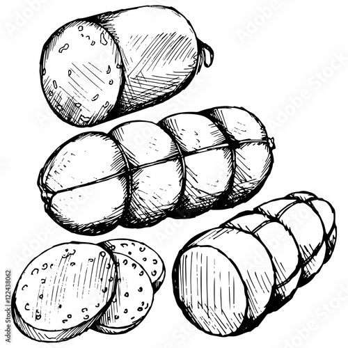 Different kinds of sausages