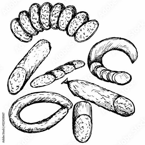 Different kinds of sausages