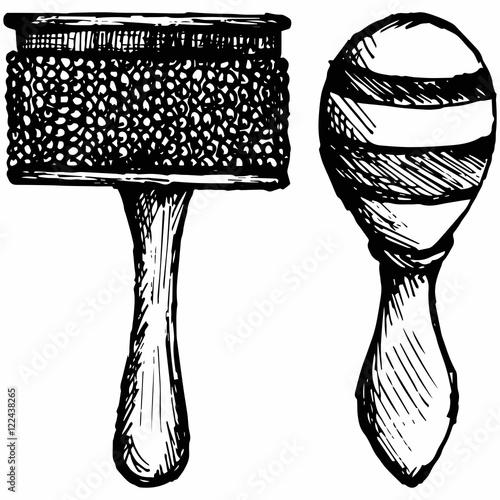 Rattle maracas and afuche
