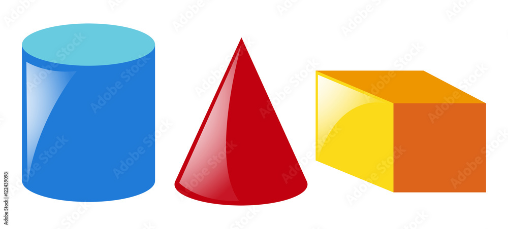 Geometric shapes in three colors Geometric shapes in three colors