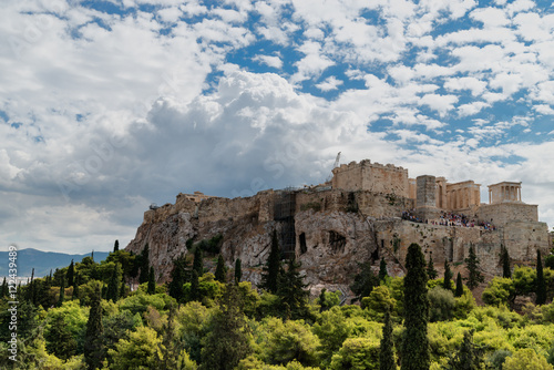 Panoramic view of Acropolis in Athens Greece