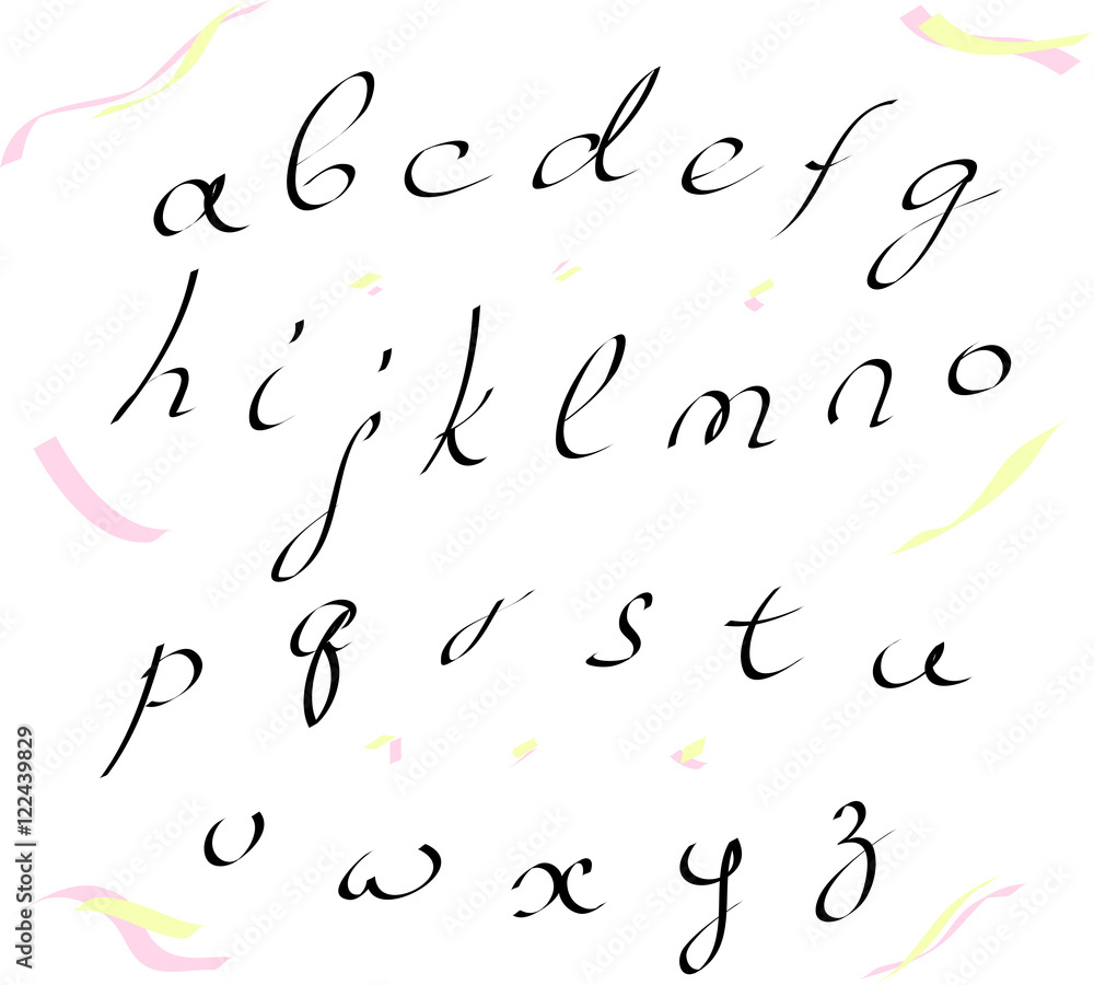 Vector alphabet lowercase written with a brush Vector alphabet lowercase written with a brush