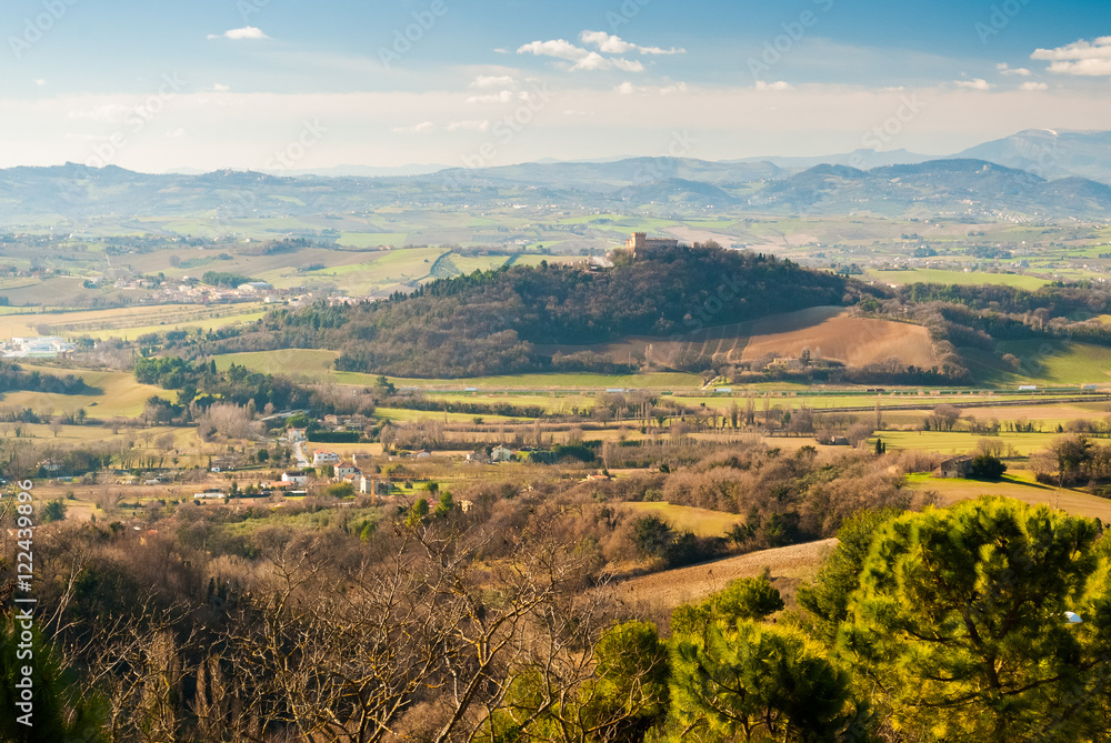Landscape with the hill of Gradara, near Pesaro