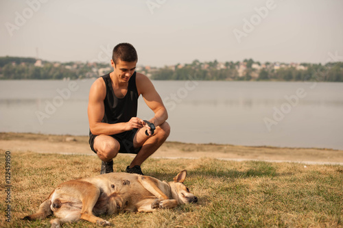 Man outdoor training