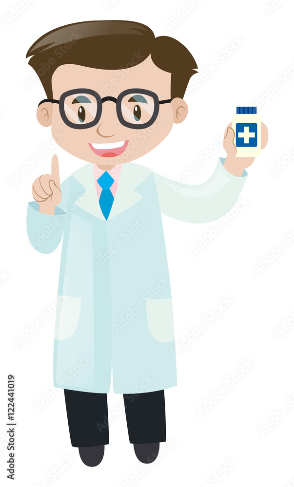 Male doctor with medicine