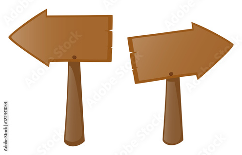 Two wooden sign left and right