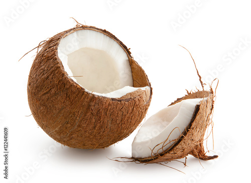Coconut. Chopped coconut isolated on white background