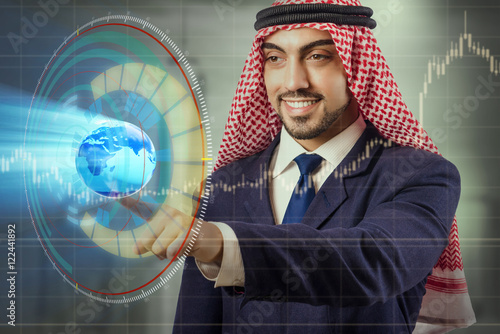 Photography Arab businessman in global business concept