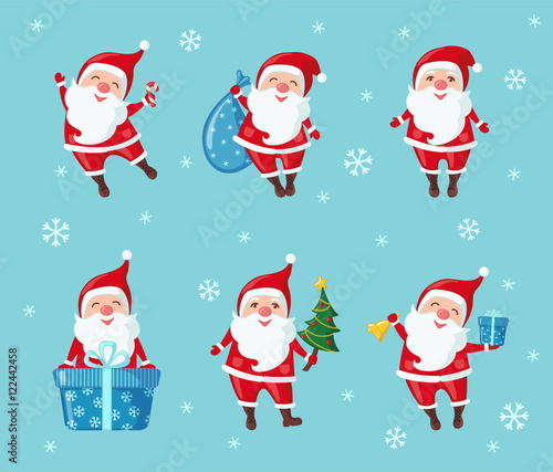 Set of Christmas Santa Claus