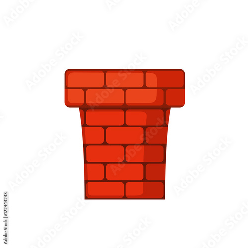 Red Chimney icon in flat style.