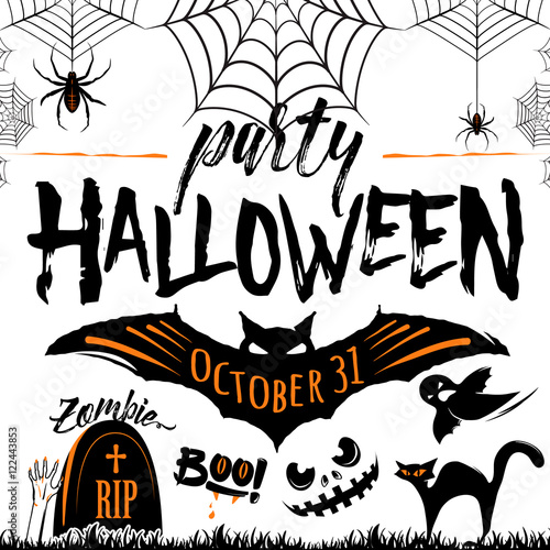 Vector illustration of halloween party celebration poster