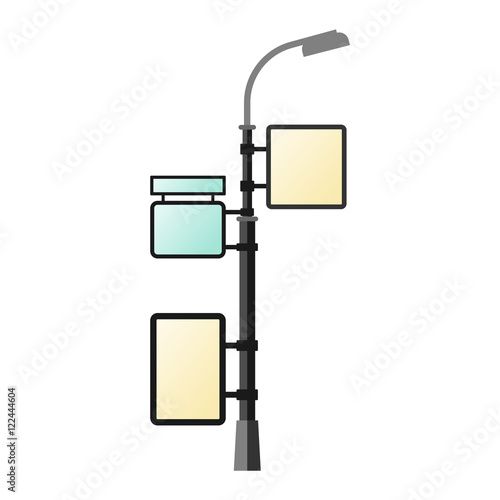 Street lamp silhouette vector