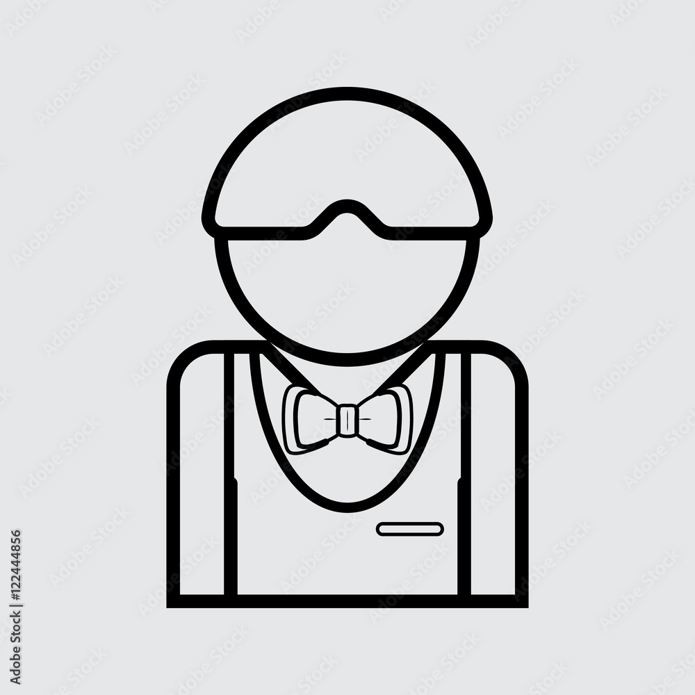 Waiter Icon Vector, Line style for wan and mobile