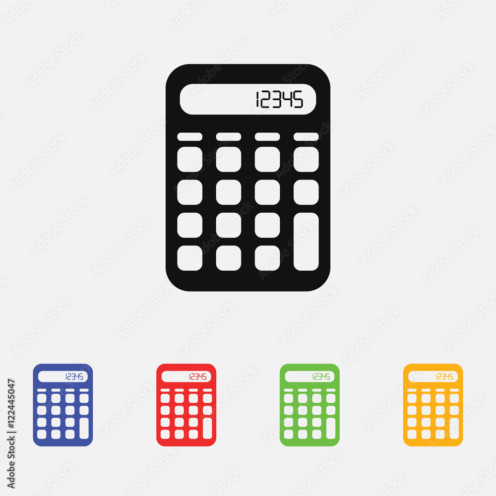 Calculator vector icon in flat style. For web and mobile Calculator vector icon in flat style. For web and mobile