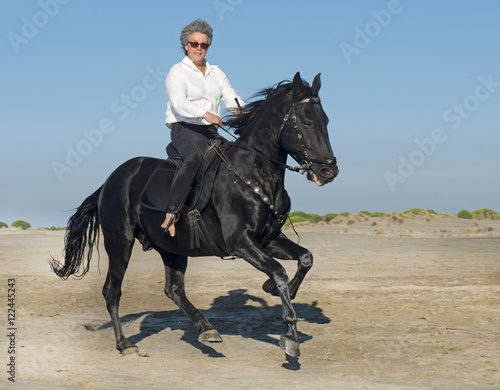 horse woman galloping
