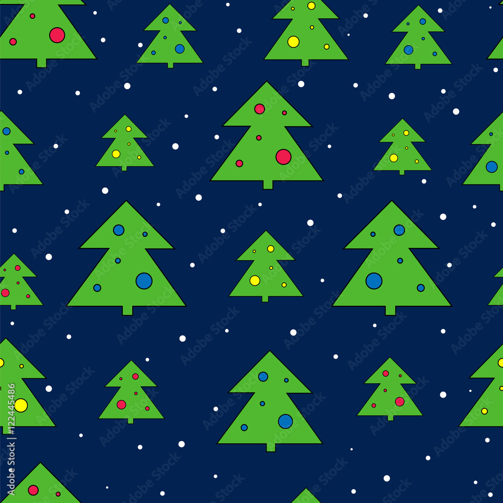 Christmas tree and snow seamless vector pattern. Christmas holidays print. Christmas tree and snow seamless vector pattern. Christmas holidays print.