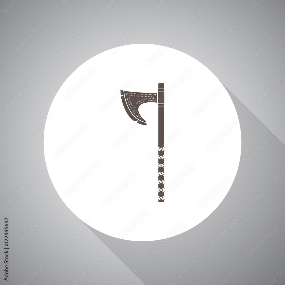 Handed Axe Viking vector Simple icon. Flat style