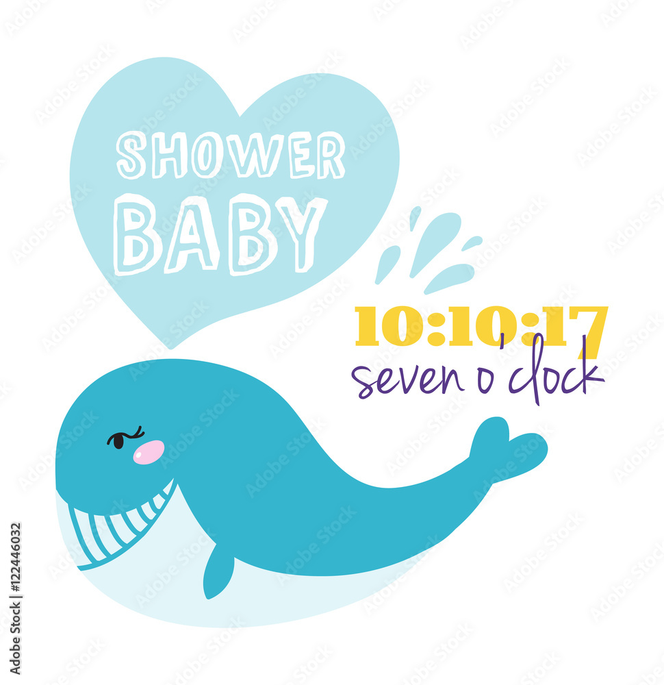 Naklejka premium Baby shower invitation vector card