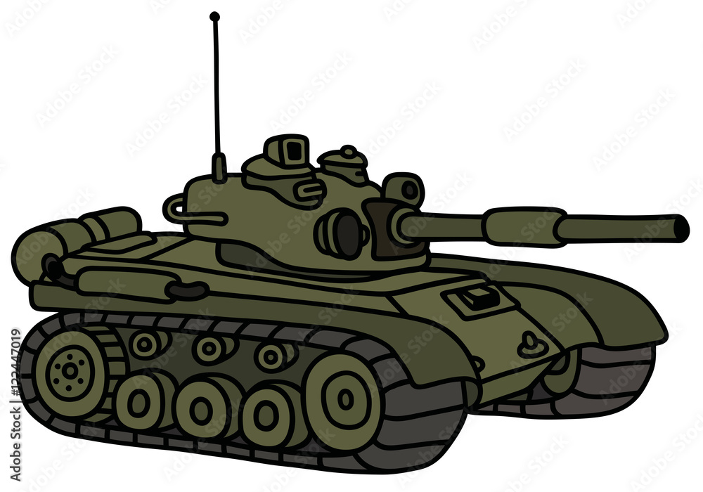 Hand drawing of a funny tank Hand drawing of a funny tank