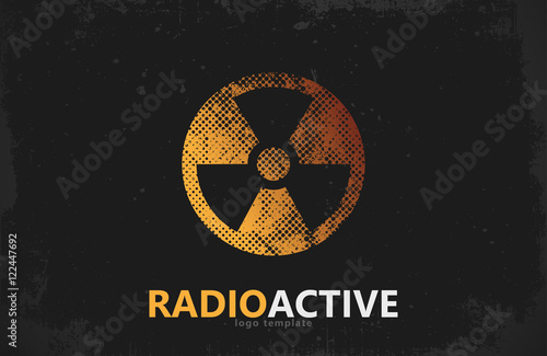 Canvas Print Nuclear logo. Radioactive logo design. Radiation symbol